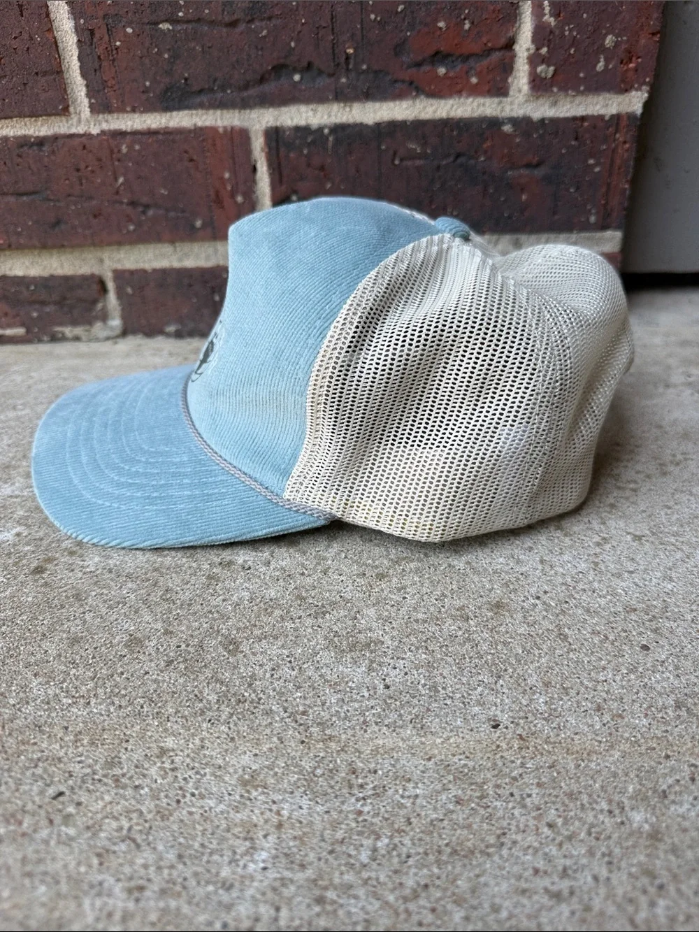 To The Ends Of The Earth Blue Corduroy Trucker Hat